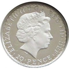 20 Pence - Elizabeth II 4th portrait, 1/10 oz Fine Silver