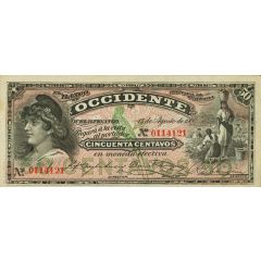50 Centavos Banco de Occidente en Quezaltenango