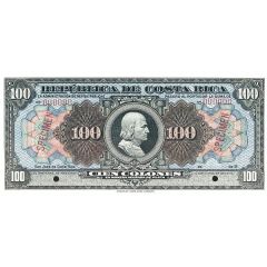100 Colones Silver certificate, `en moneda acuñada de plata`