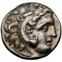 Drachm In the name of Alexander III, Kolophon