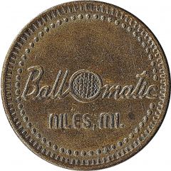 Token - Ball O matic Niles, Michigan, 28 mm, without mintmark