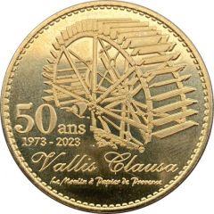 Jeton touristique - Monnaie de Paris - Fontaine de Vaucluse - Moulin à papier Vallis Clausa-Cinquantenaire