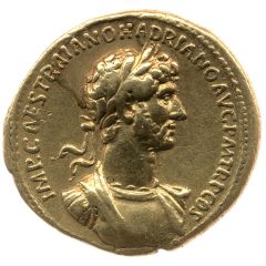 Aureus - Hadrian and Trajan DIVO TRAIANO PART AVG PATRI