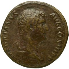 Sestertius - Hadrian PONT MAX TR POT COS II SALVS AVG S C, Annona