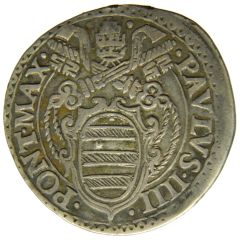 1 Testone - Paul IV St. Peter with halo
