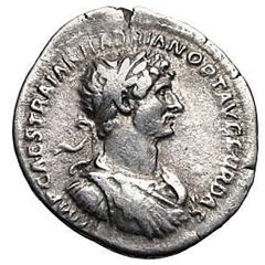 Denarius - Hadrian and Trajan PARTHIC DIVI TRAIAN AVG F P M TR P COS P P