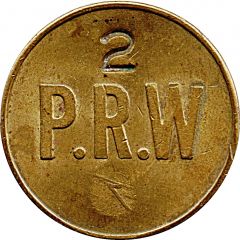 Token - P.R.W Countrerstamped `2`