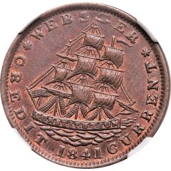 Hard Times Token - Not One Cent - Daniel Webster Millions for Defence