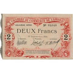 2 Francs - Chambre de Commerce de Cambrai 59