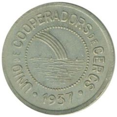 5 Pesetas - Unió de Cooperadors de Cercs