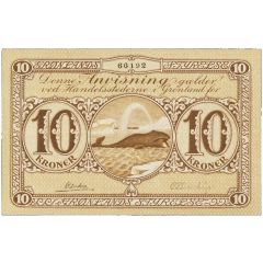 10 Kroner Grønlands Styrelse. Type I: Pattern outside frame