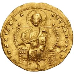 Solidus - Constantine VII and Romanos II Christ enthroned