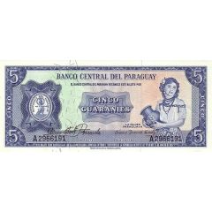 5 Guaranies blue color
