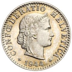 20 Rappen Libertas, copper-nickel