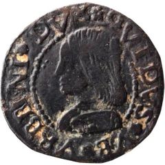 Quattrino - Guidobaldo I of Montefeltro Casteldurante; square shield