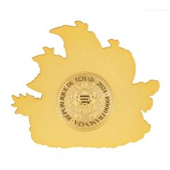 10 000 Francs CFA Chinese Dragon Sailboat, gold plated