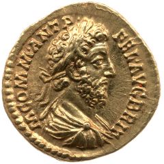 Aureus - Commodus ROMAE AETERNAE C V P P, Roma and Victory