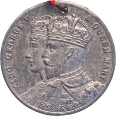 Medal - George V Coronation, W.J. Dingley full arms type, white metal, 33mm