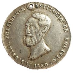 4 Soles - Manuel Isidoro Belzú Belzu as constitutional president - Monetary Medal