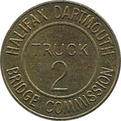 Toll Token - Halifax Dartmouth Bridge Commission Truck 2, Brass