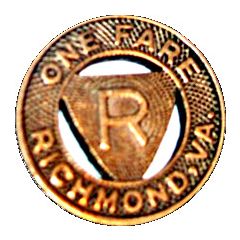 1 Fare - Virginia Transit Co. Richmond, Virginia