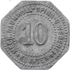10 Pfennig - Kempten Mechanische Baumwollspinnerei