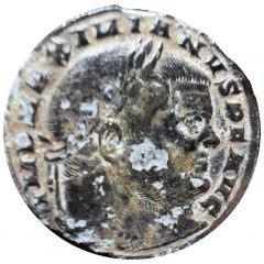 Nummus - Maximian I SACRA MONET AVGG ET CAESS NOSTER with V, Aquileia