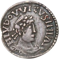 Denier - Louis I Sens mint, City gate