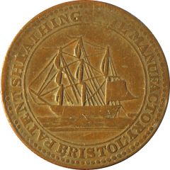 1/2 Penny Bristol - Patent Sheathing Nail Manufactory / S. Guppy