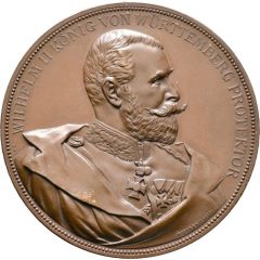 `Employee` medal at the exhibition for electrical engineering and applied arts in Stuttgart - Wilhelm II
