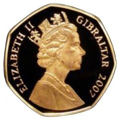 50 Pence - Elizabeth II 25 Year Anniversary of Falkland Confilct, Gold Proof