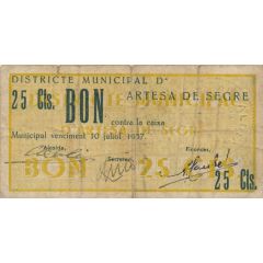 25 Céntimos Artesa de Segre