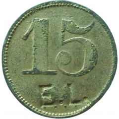 15 Pfennig Werth-Marke, Countermarked `E.L.`