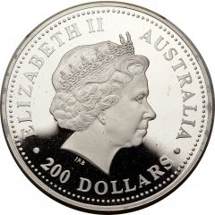 200 Dollars - Elizabeth II 4th Portrait - Koala - Platinum