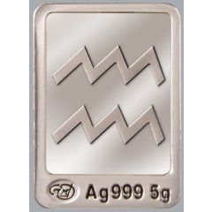 5 Grams Silver Zodiac signs - Aquarius