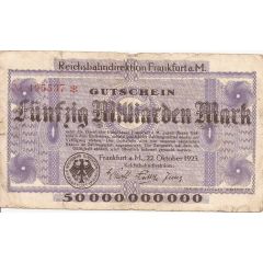 50 000 000 000 Mark Reichsbahndirektion