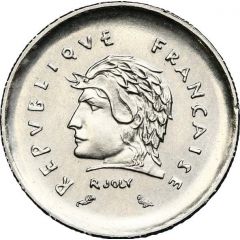 5 Centimes Projet en acier inoxydable de Joly, 1er projet, petit module