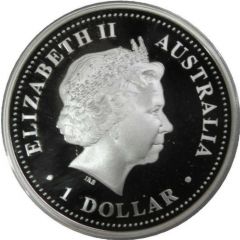 1 Dollar - Elizabeth II 4th Portrait - Dame Edna Everage - Silver Proof