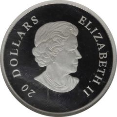 20 Dollars - Elizabeth II Emerald Crystal Snowflake
