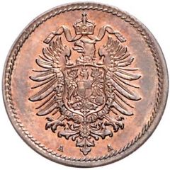 5 Pfennig - Wilhelm I type 1 - large shield - Pattern