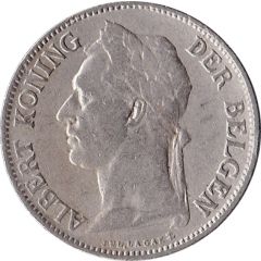 50 Centimes - Albert I Dutch text