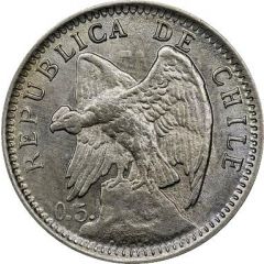 10 Centavos 0.5 on obverse, silver .500