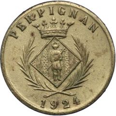 5 Centimes - Chambre Syndicale des Commerçants - Perpignan [66] Brass