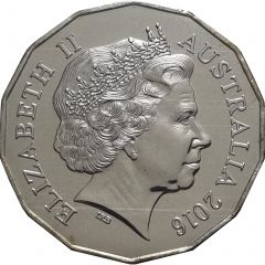 50 Cents - Elizabeth II 4th Portrait - Year of the Monkey
