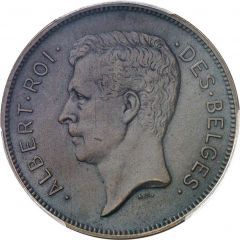 4 Belga / 20 Francs - Albert I French text - Pattern