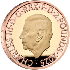 2 Pounds - Charles III George Orwell, Gold Proof