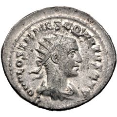 Antoninianus - Hostilian VBERITAS AVG, Uberitas