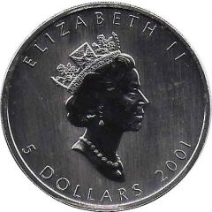 5 Dollars - Elizabeth II 1 oz. Autumn Maple Leaf