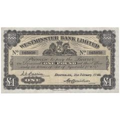 1 Pound Westminster Bank