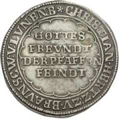 1 Thaler - Christian, Bischof of Halberstadt Pfaffenfeind Taler